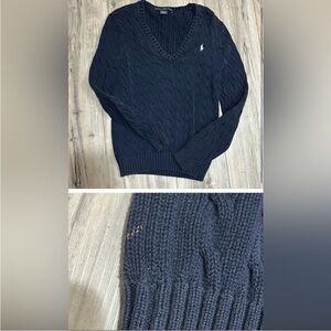 Ralph Lauren Navy V-Neck Sweater